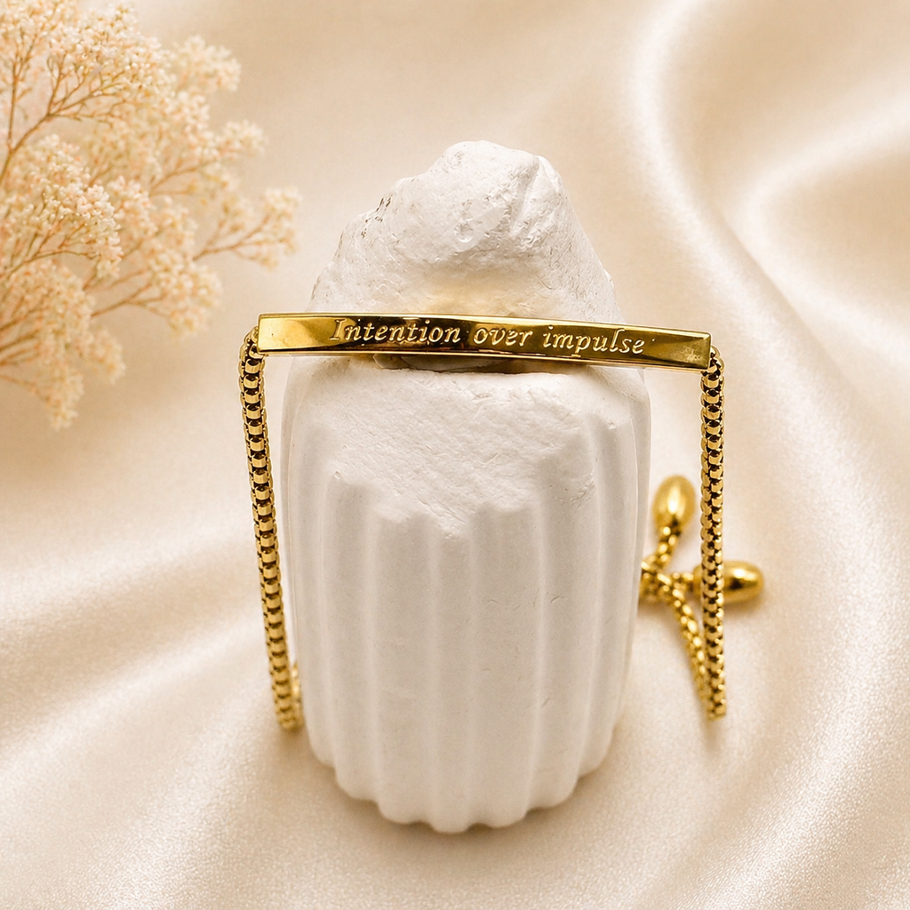 "Intention Over Impulse" Affirmation Bracelet