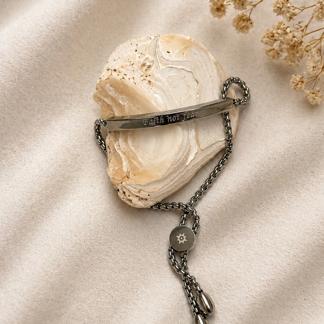 "Faith Not Fear" Affirmation Bracelet