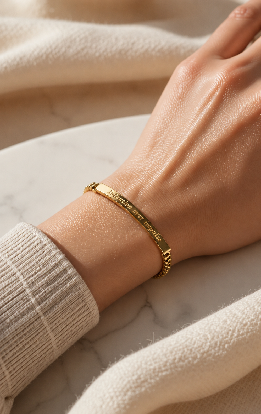 "Intention Over Impulse" Affirmation Bracelet